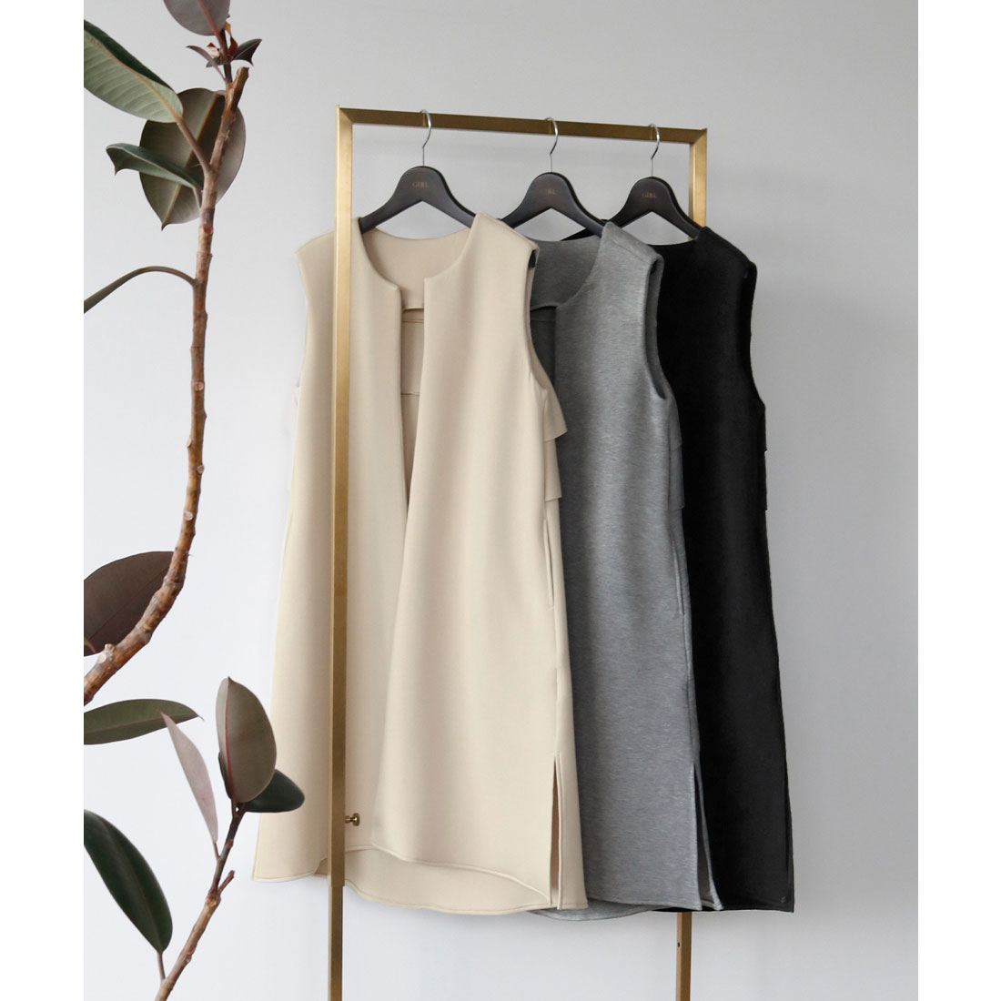 エルフランク ELFRANK バックペプラムサイドスリットロング丈