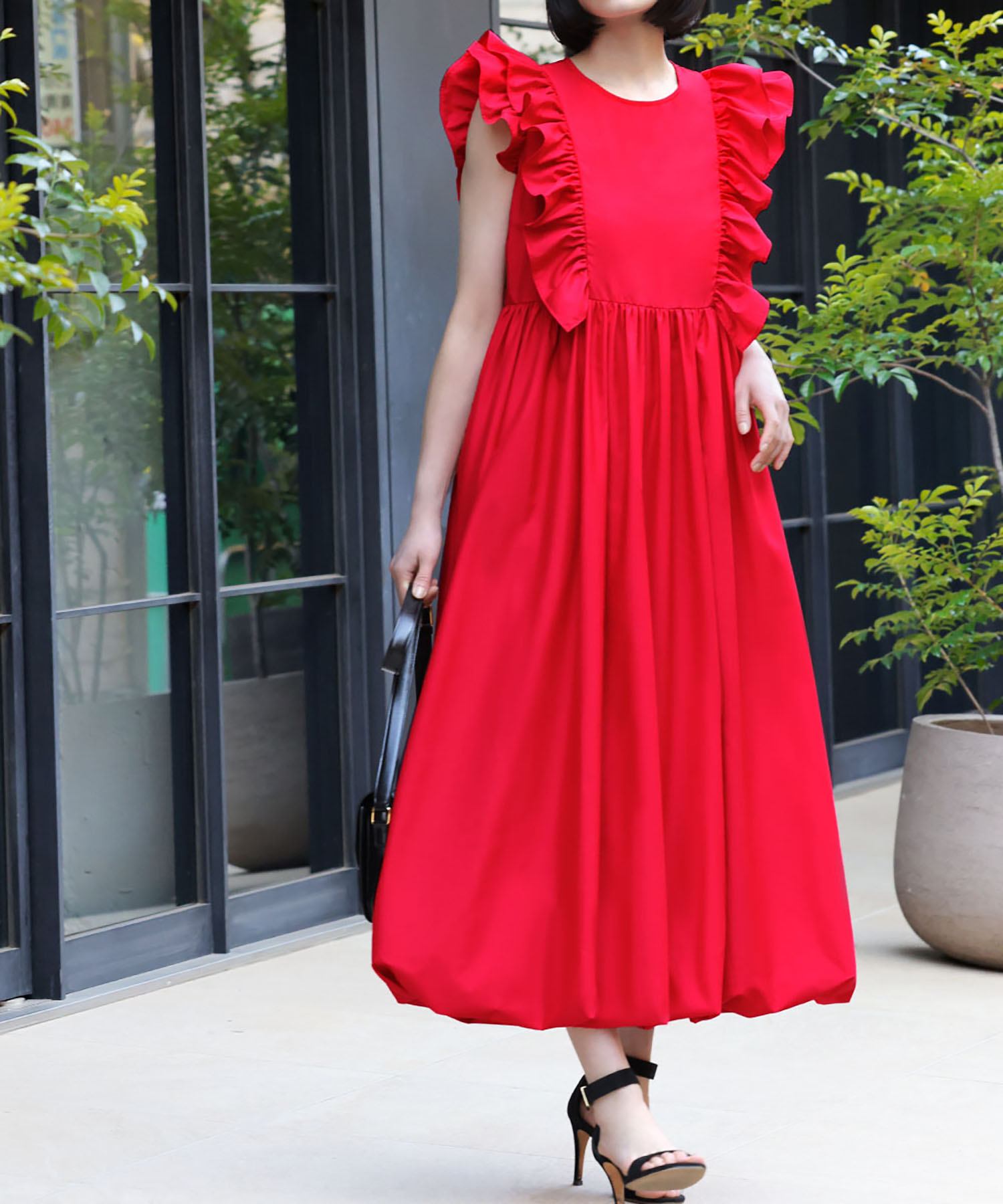 送料関税込み＜ELF SACK＞ファッションパールサングラス★新作★ SILK LONG SLEEVE DRESS