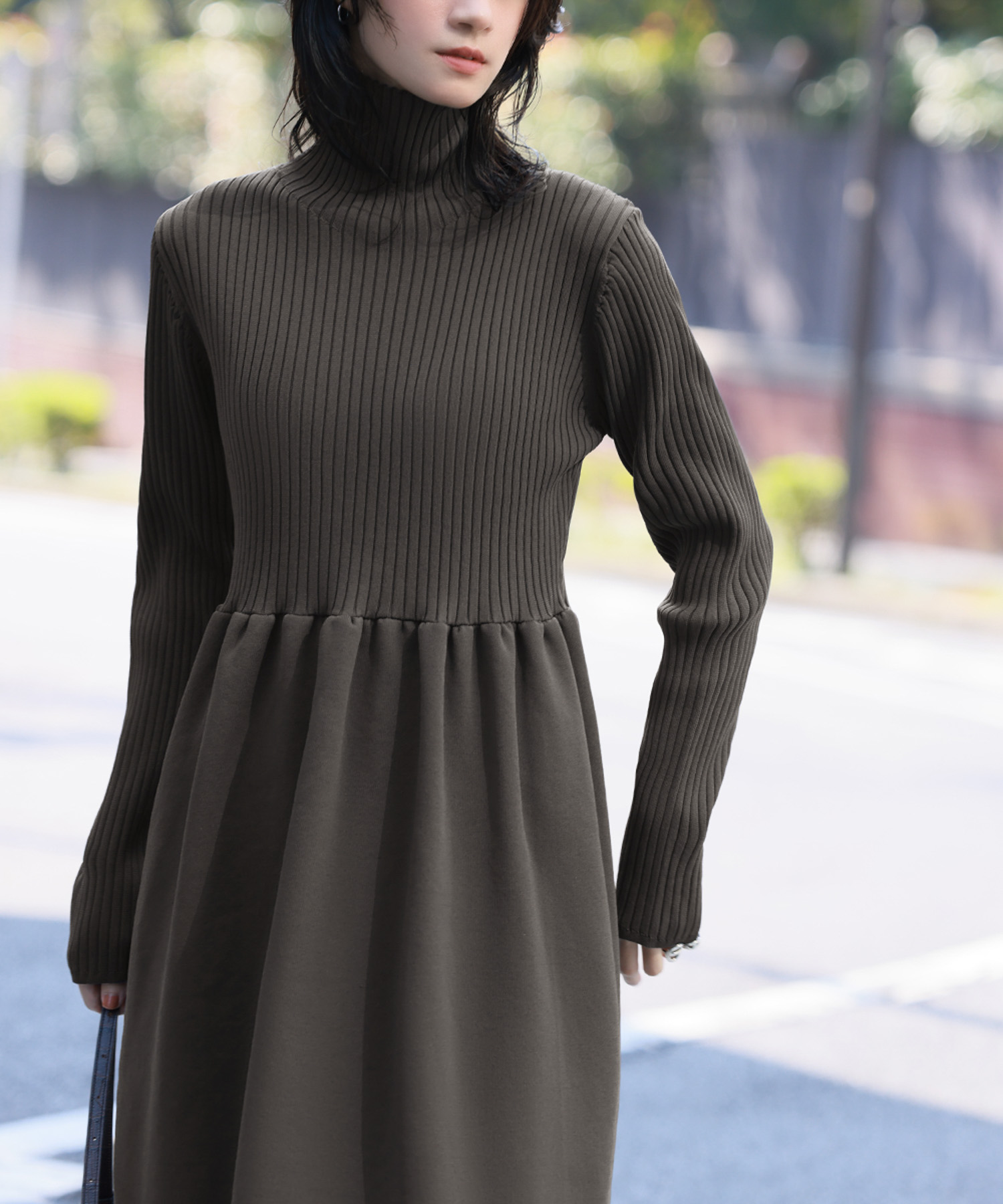 ワンピース louren color nep Vneck cocoon dress color nep Vneck cocoon dress – louren store