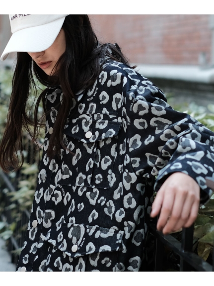ニーナミュウヒョウ柄シアーブルゾン