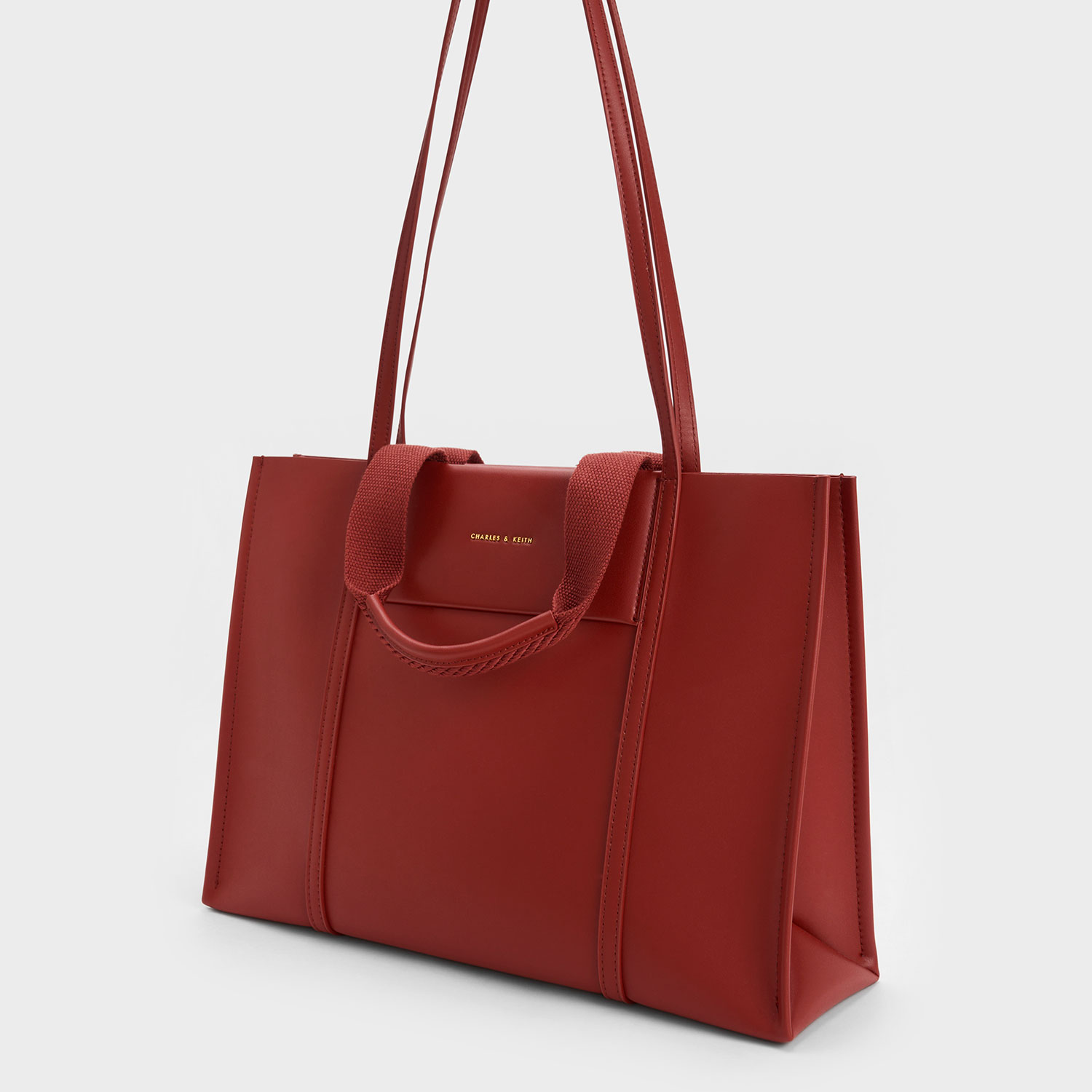 ✨値引き✨チャールズアンドキース シャリア ラージダブルハンドル　トートバッグ Shalia シャリア ラージダブルハンドルトートバッグ(507176027