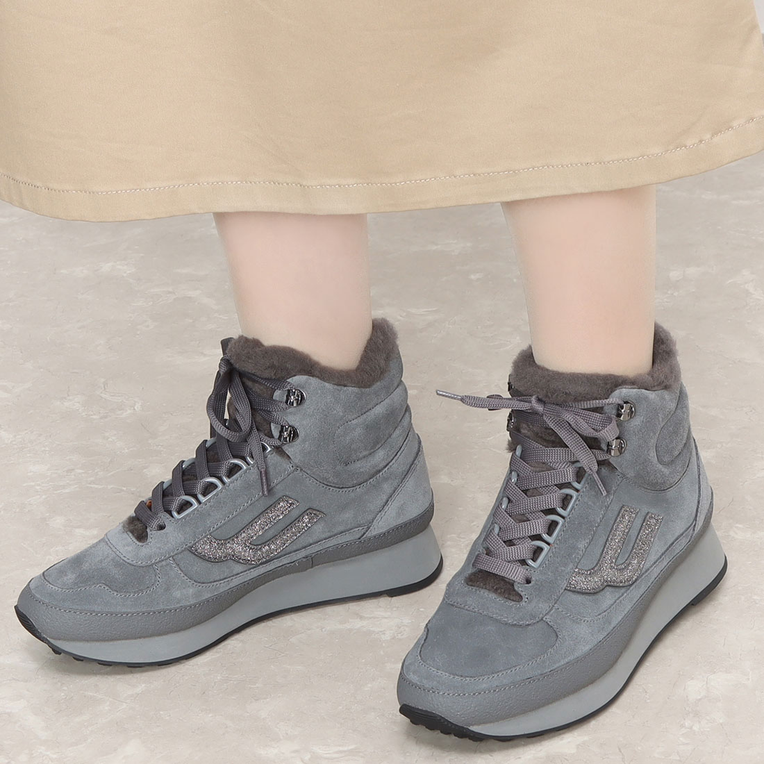BALLY GALENIA-FUR ハイカットスニーカー 美品セール