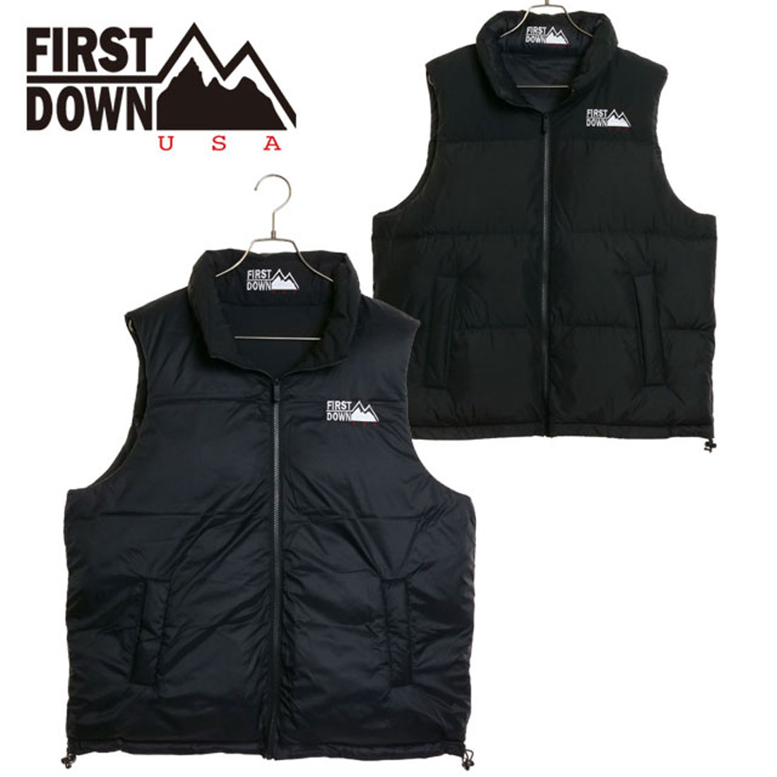 超安い品質 FIRST ファーストダウン DOWN [F542002 BLACK VEST DOWN BUBBLE ジャケット・アウター