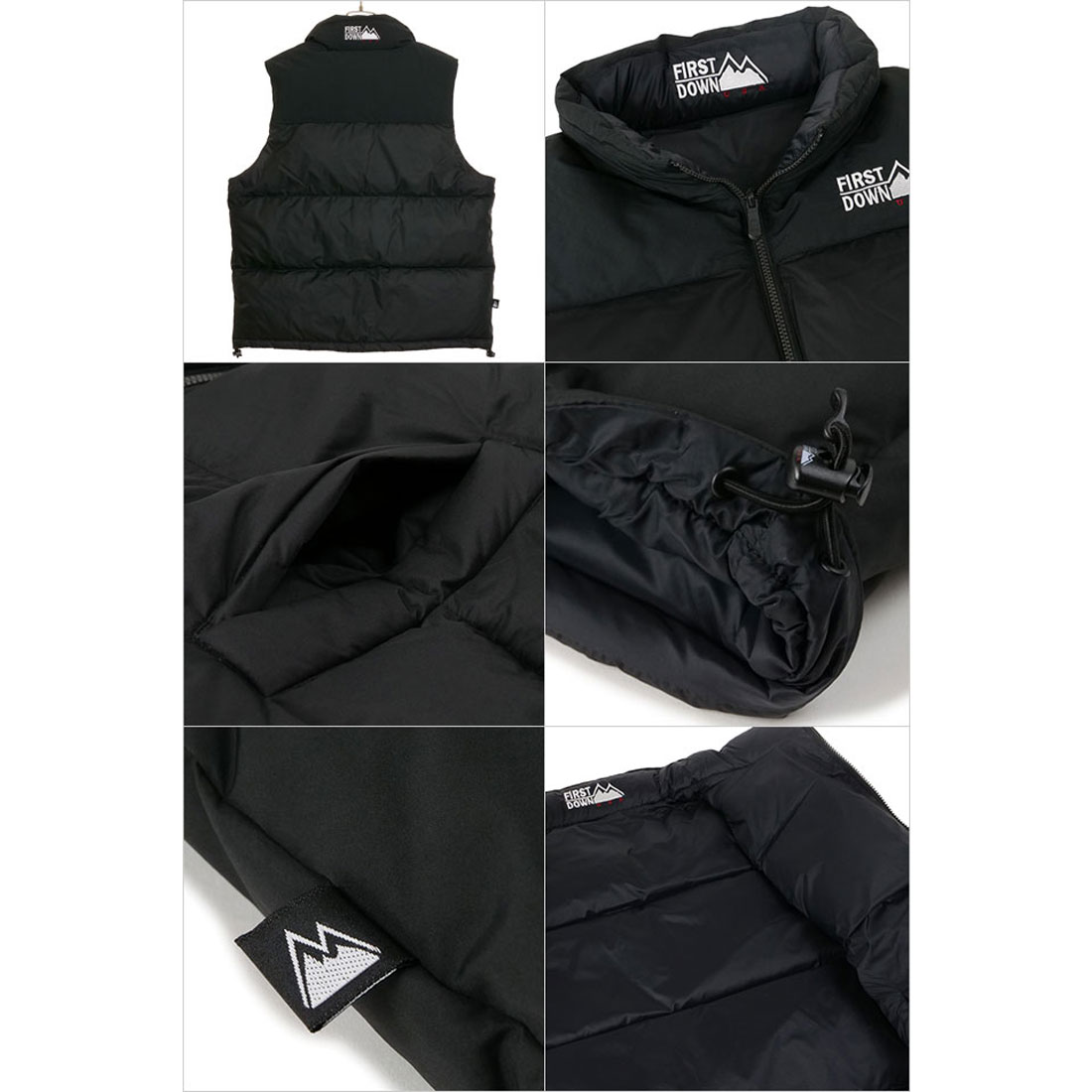 ファーストダウン FIRST DOWN BUBBLE DOWN VEST BLACK [F542002