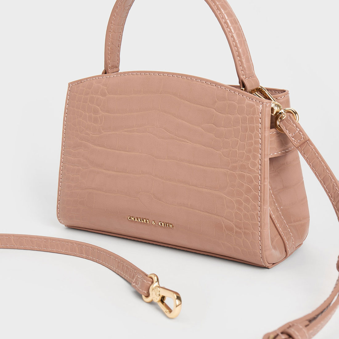 Aubrielle オブリエル クロックエフェクトトップハンドルバッグ ブルー CHARLES & KEITH Aubrielle オブリエル クロックエフェクト