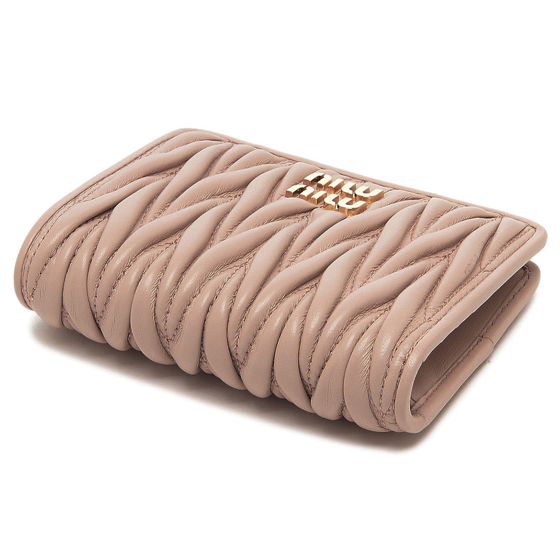 ミュウミュウ Miu Miu 二つ折り財布 マテラッセレザー ミニ財布 ミュウミュウ Miu Miu 二つ折り財布 マテラッセレザー ミニ財布