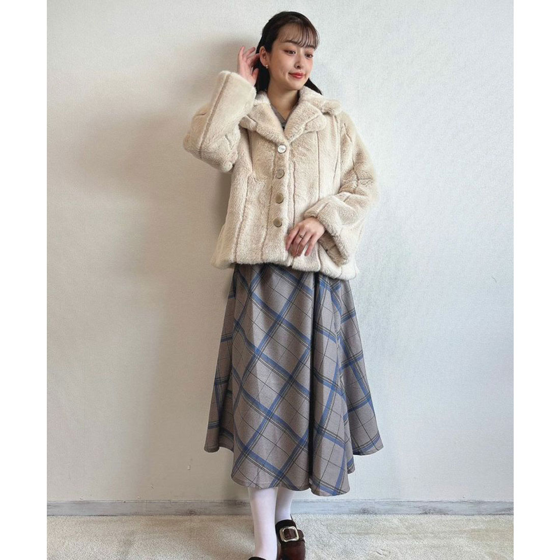 買うファッション - アンゴラ混✨INED ベルテッドコート ロング