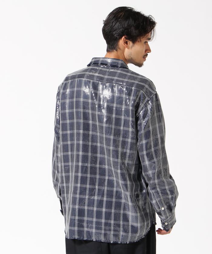 AFB スパンコールシャツ 半袖 AFB スパンコールシャツ 半袖 AFB/エーエフビー/SPANGLE SHIRTS