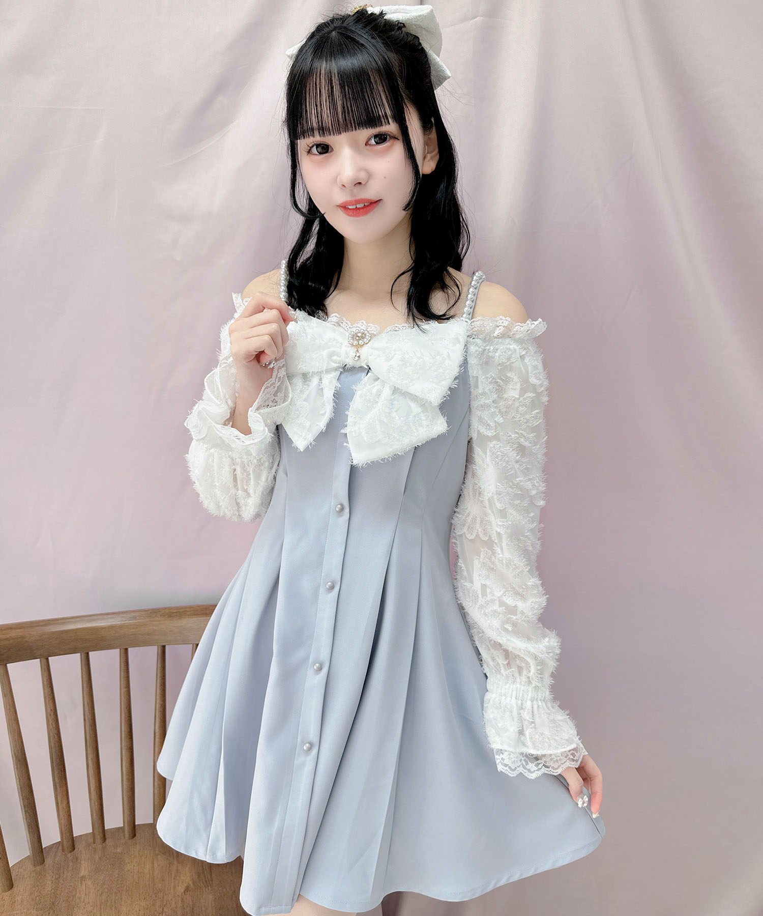 ROJITA BIGリボンオフショルワンピース BIGリボンオフショルワンピース[品番：RJTW0002055]｜ROJITA