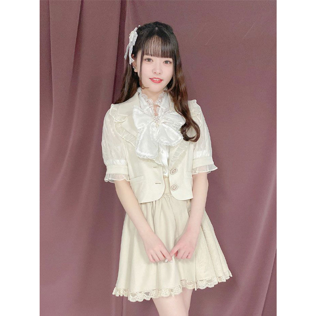 ロジータ シアーフリルビジュ釦ジャケット　未使用品 ロジータ ROJITA シアーフリルビジュ釦ジャケット （ブラック