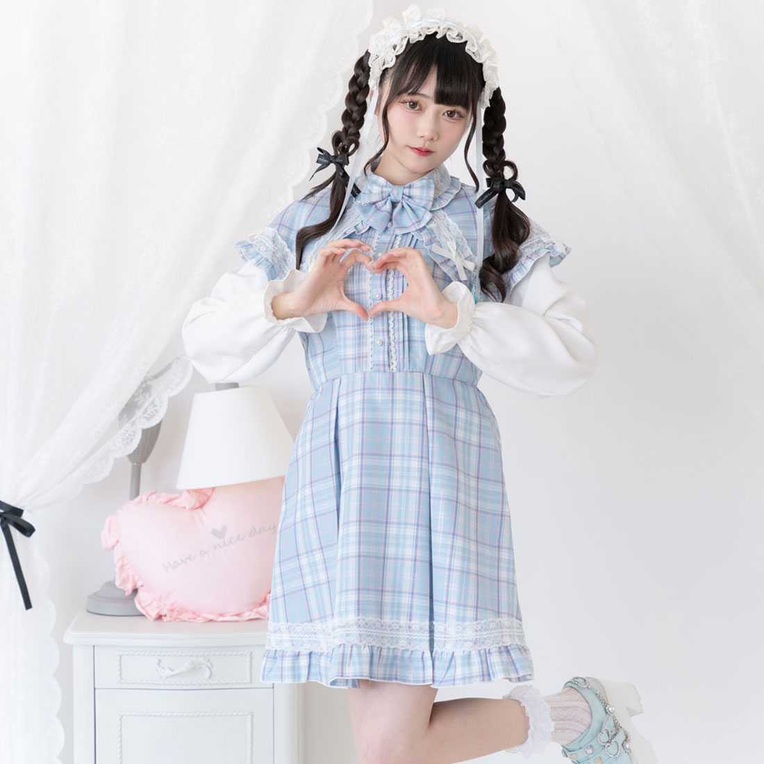 ユメテンボウ 夢展望 ポンチョ風袖切替ワンピース(507219047