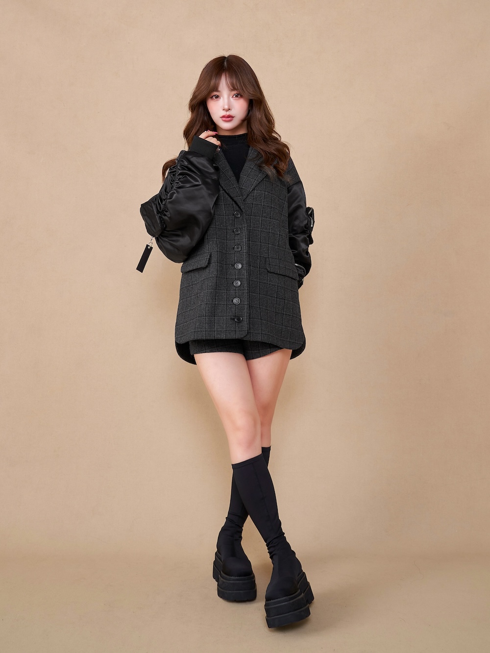 チェックドッキングブルゾン ダーリッチ セール20%OFF】ダーリッチ Darich チェックドッキングブルゾン