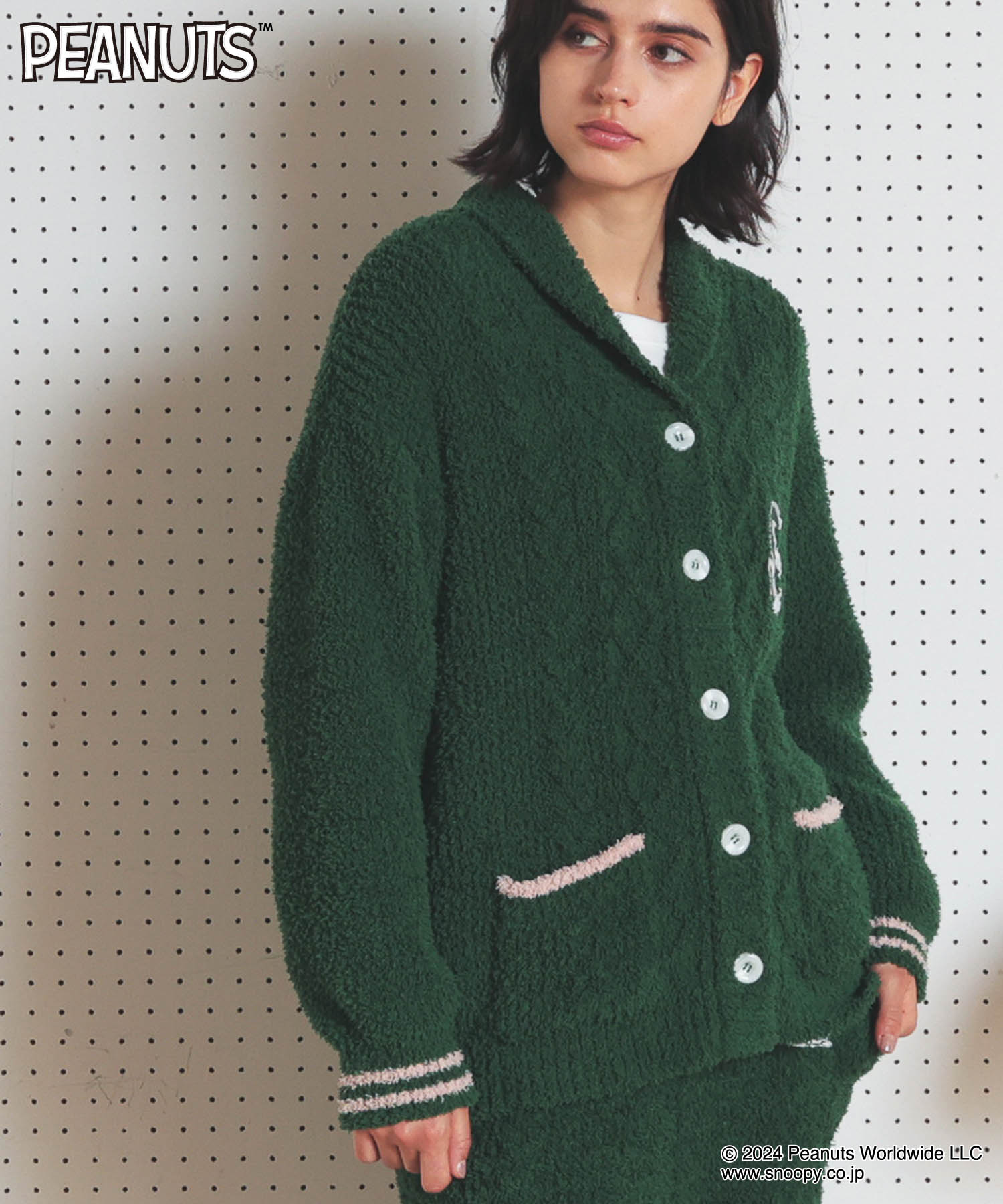 ナルエー Narue PEANUTS TMケーブルニットカーディガン ナルエー Narue PEANUTS TMケーブルニットカーディガン