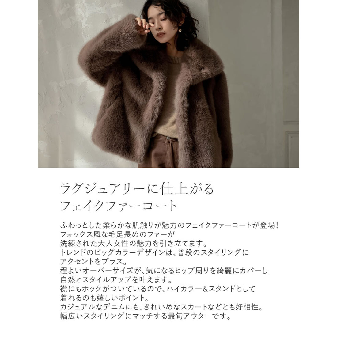 お見舞い リエディ Re:EDIT [2024 AUTUMN COLLECTION]ビッグカラー ジャケット・アウター