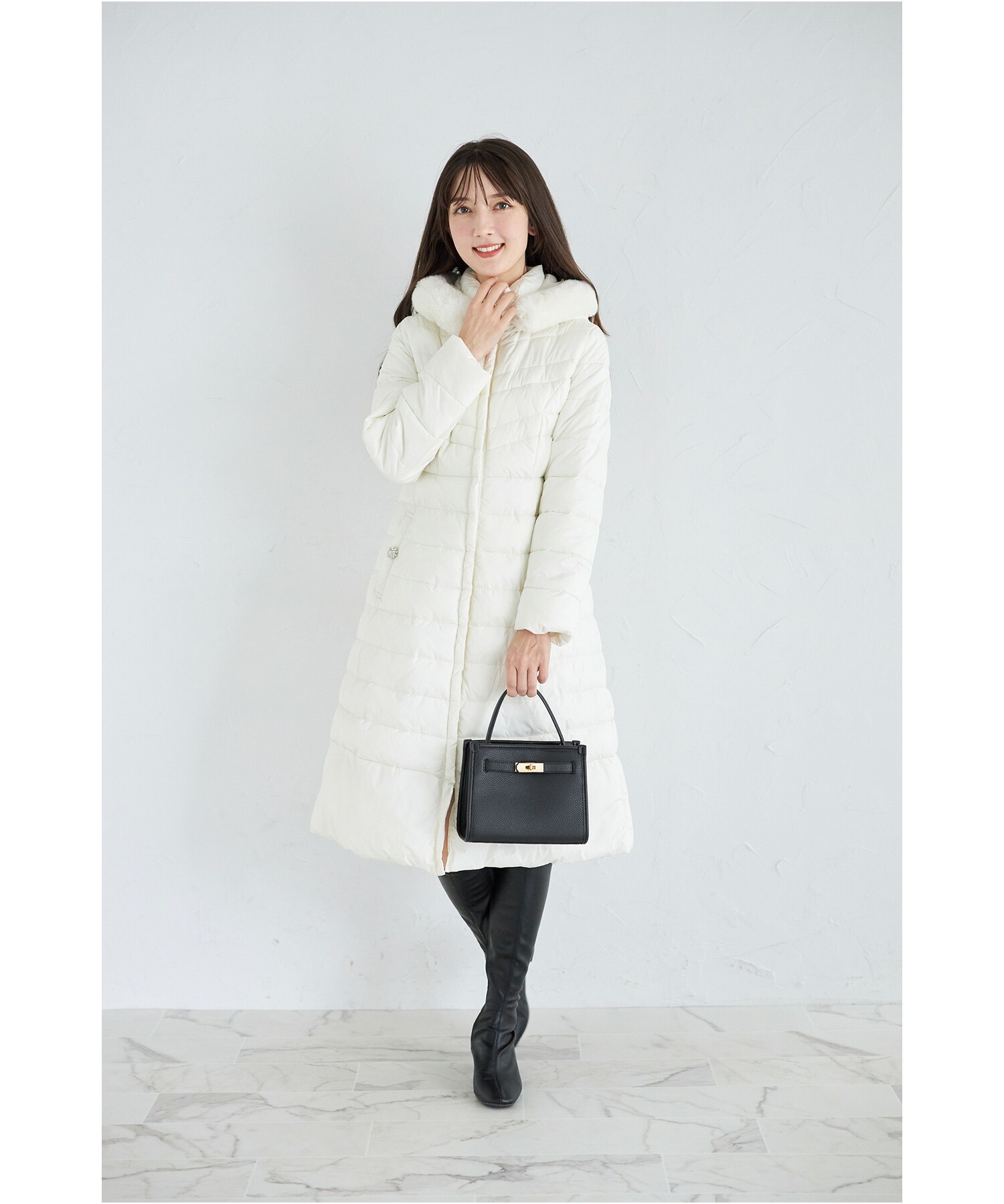 トッコクローゼット　アウター　黒 トッコクローゼット tocco closet ファーティペット付きフェイク