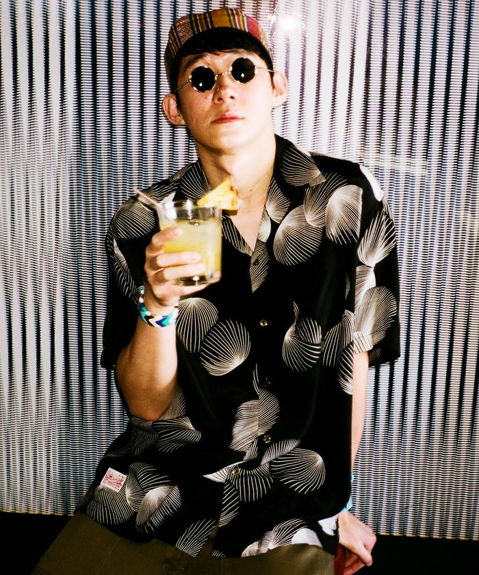 し*た様 ショット PJ ×パイナップルジュース レーヨンシャツ M PJ/×パイナップルジュース/RAYON SHIRT SHELL/レーヨンシャツ