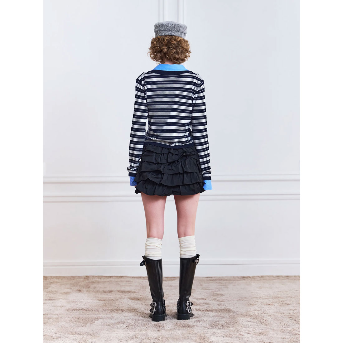 エイミーイストワール eimy istoire レイヤード風ボーダーポロニット （NAVY） エイミーイストワール eimy istoire レイヤード風ボーダーポロ