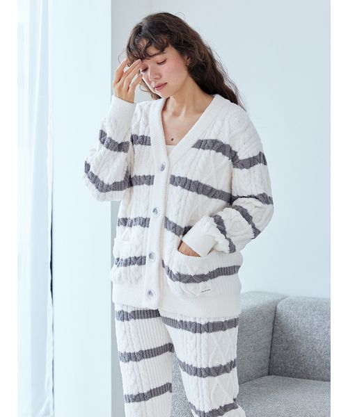 GELATO PIQUE HOMME ボーダーアランカーディガン 上下セット M Amazon | [ジェラート ピケ] HOMME ボーダーアランカーディガン