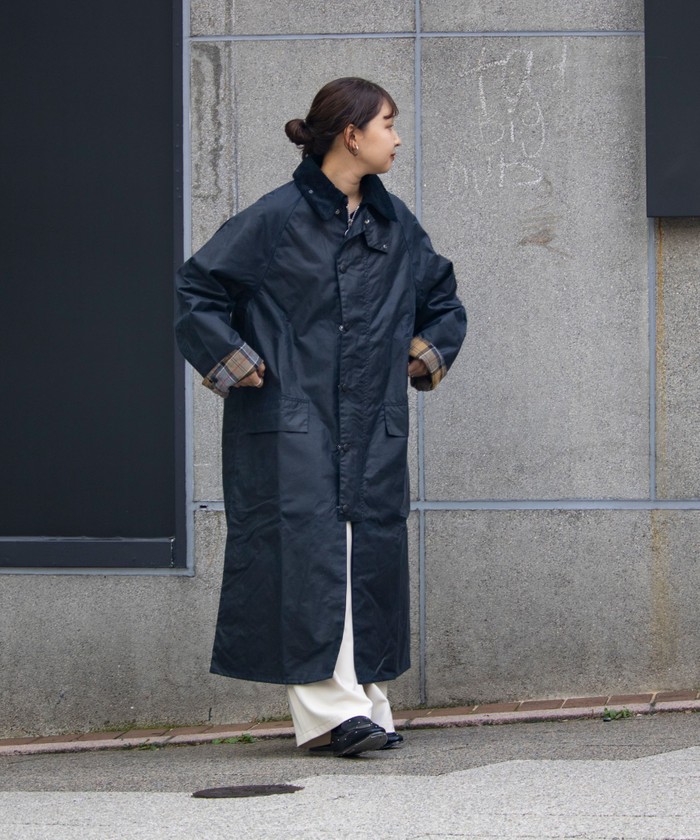 Barbour【BURGHLEY / バーレー】ワックス ロング コート BURGHLEY / バーレー】ワックス コットン ロング コート