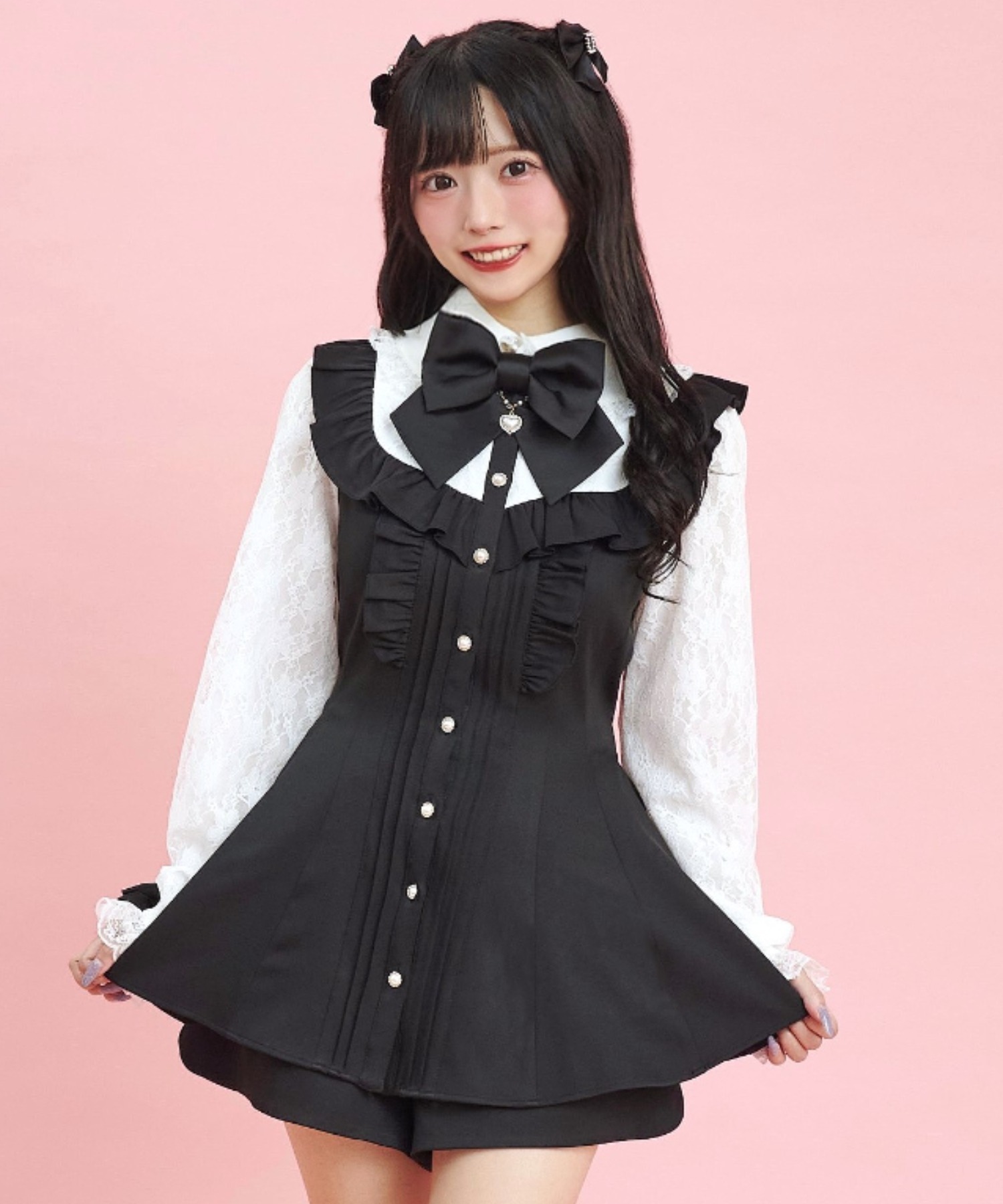 シークレットハニー Secret Honey 袖レースピンタックフリル