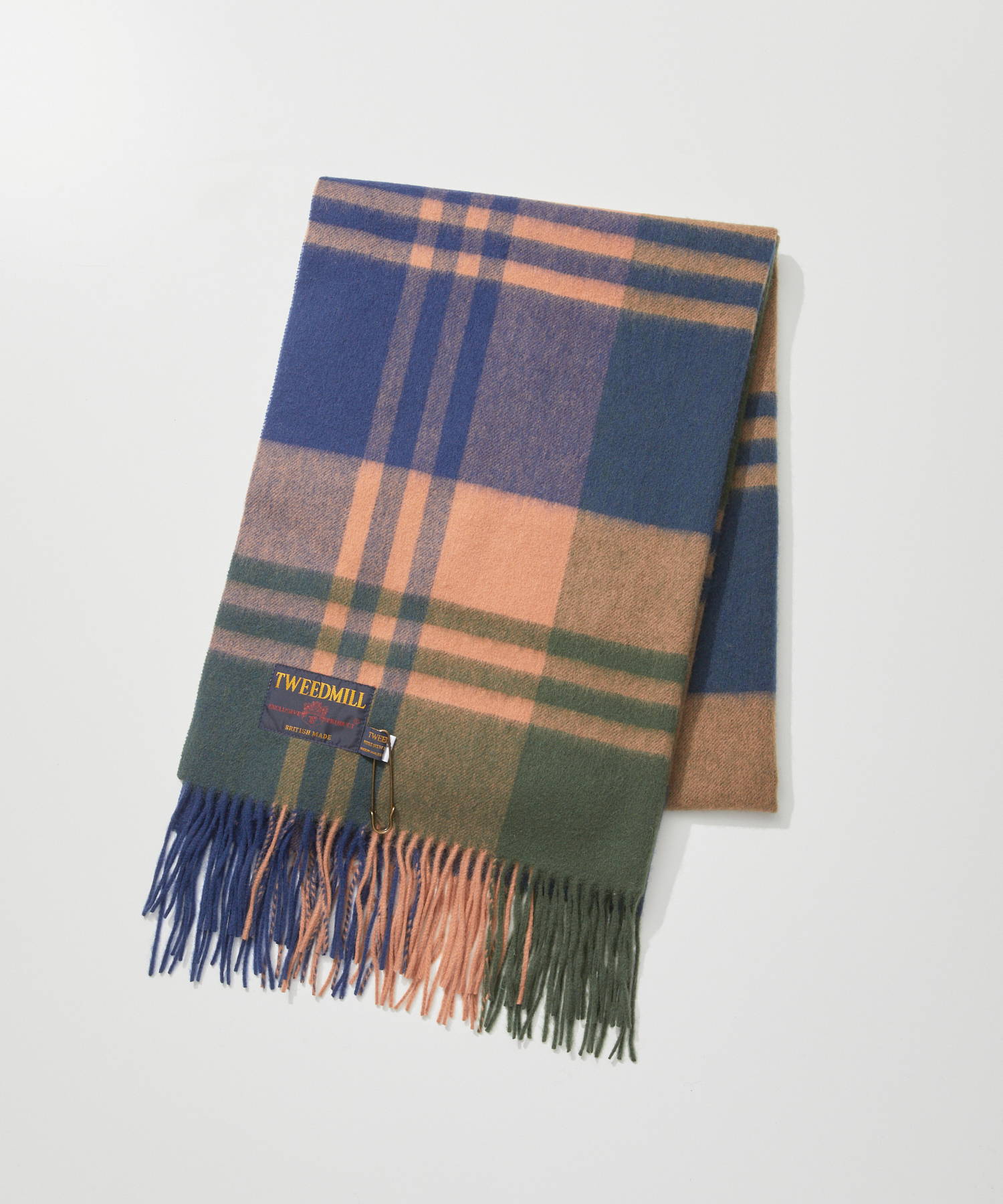 美品✴︎TWEEDMILLツィードミルウール 大判マフラー ストール 50-190 TWEED MILL TWEEDMILL ツイードミル ウールタータンチェック