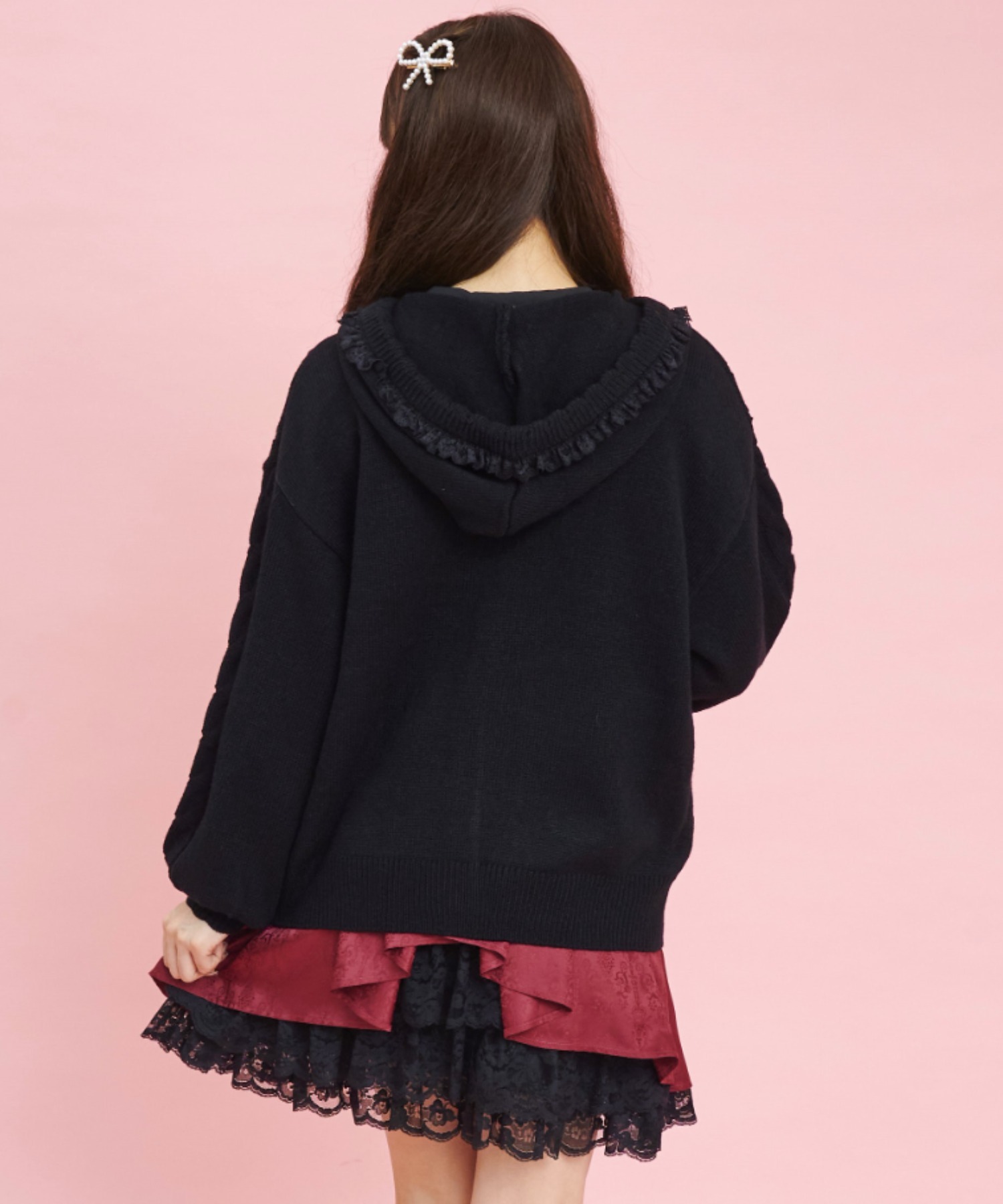 シークレットハニー Secret Honey フード付ハートモチーフニット シークレットハニー Secret Honey フード付ハートモチーフニット