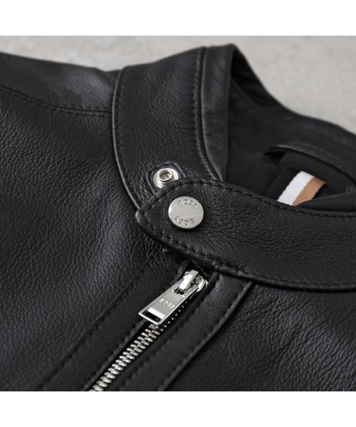 セール】HUGO BOSS レザージャケット 50518906 ジップアップ セール】HUGO BOSS レザージャケット 50518906 ジップアップ