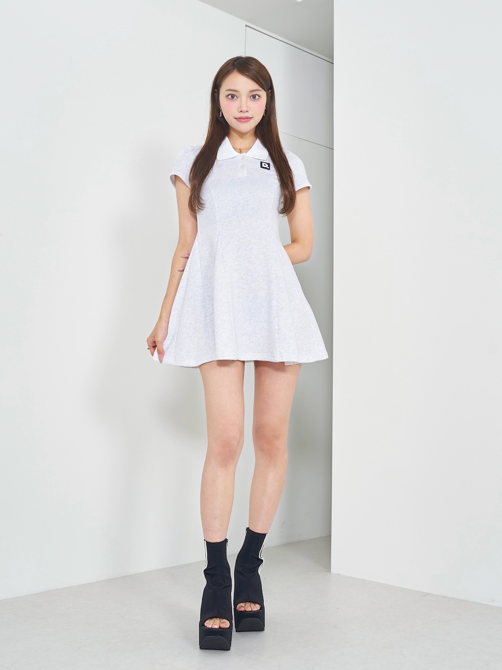 Darich ポロスエットミニワンピース ダーリッチ Darich ポロスウェットミニワンピース （サンド