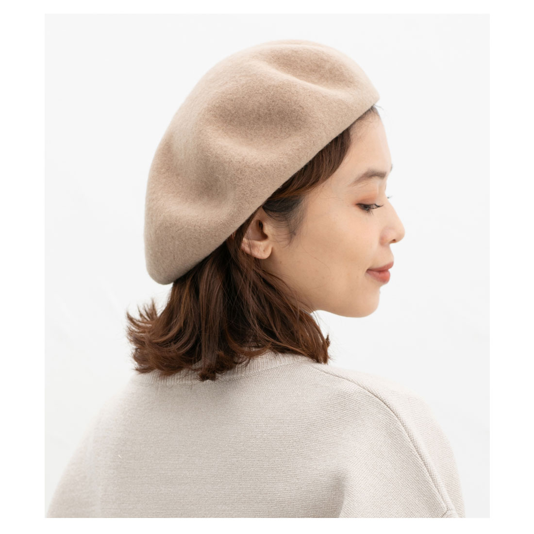 ウール　ベレー帽 AMBIDEX Store △〇太ちょぼ WOOLベレー帽(F クロ): CHILD WOMAN