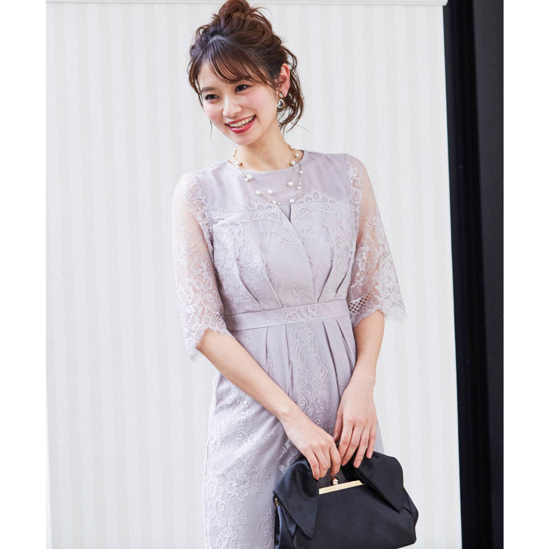 クーポン】ニアナ niana 花柄総レース 結婚式ワンピース