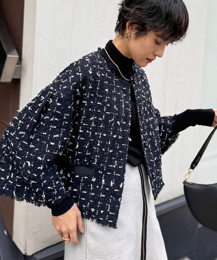 Noble（ノーブル）の「ソフトツィード ショートジャケット
