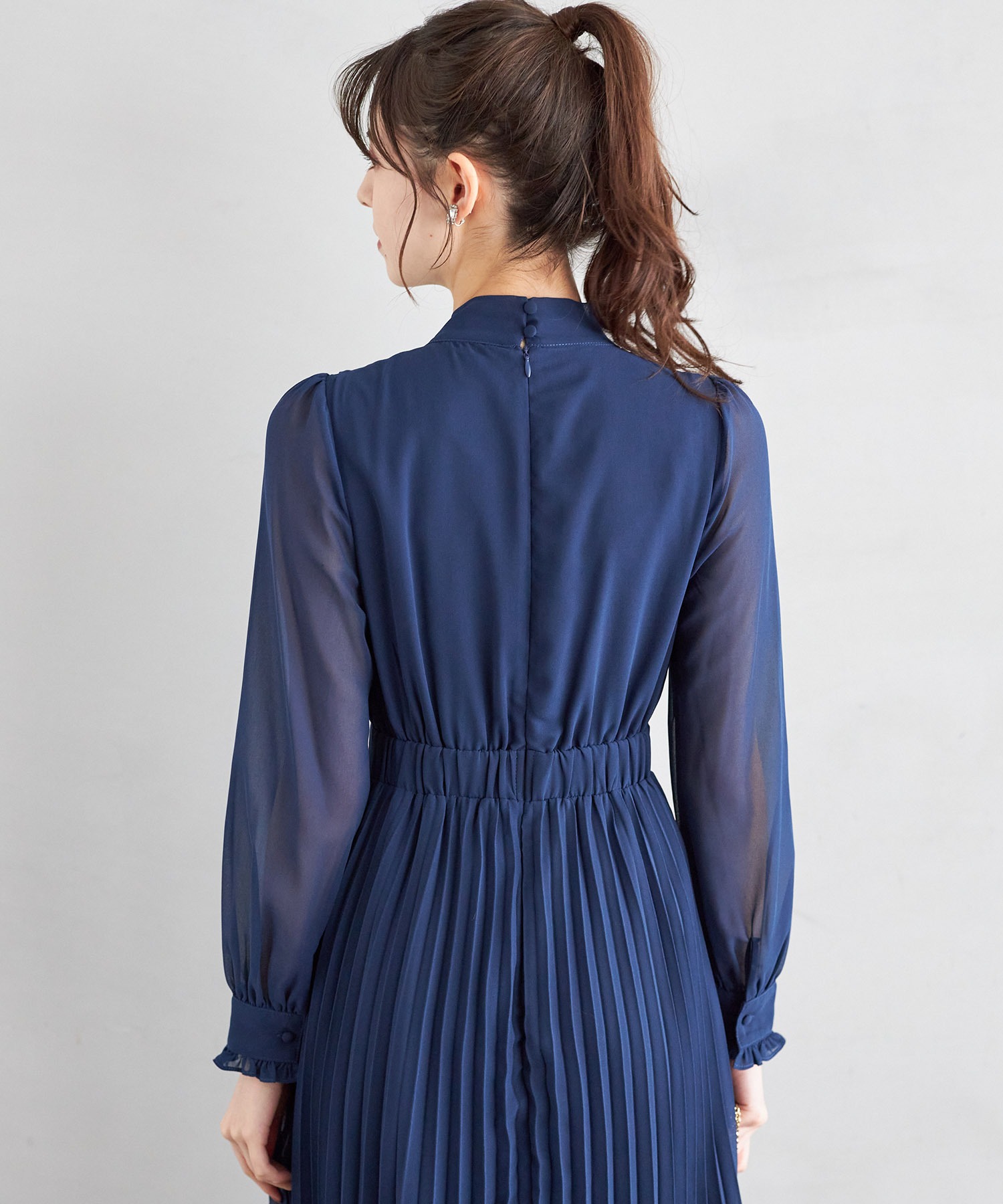 トッコクローゼット tocco closet ラインレース×ピンタック