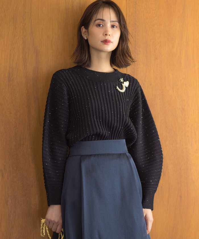 セール 30%OFF】【手洗い可】ELENAスパンコールドルマン ニット
