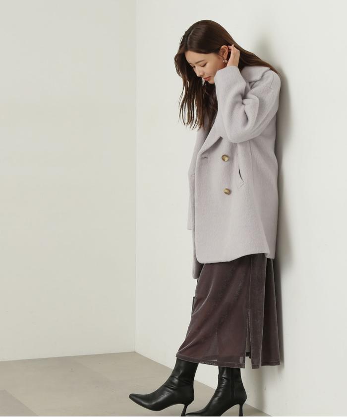 セール】ミドル丈シャギーコート 24AW(506590312 セール】ミドル丈シャギーコート 24AW(506590312