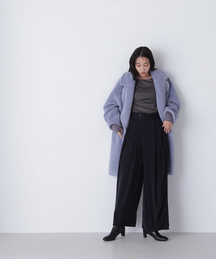 セール】ボアロングコート 24AW(506737512) | ナチュラル