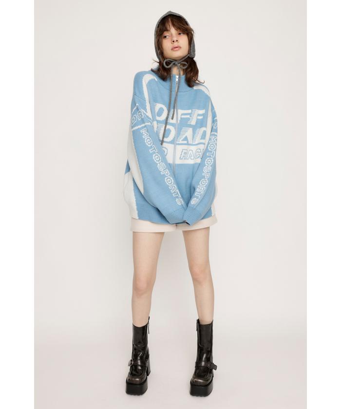 新品 完売品 SLY LOGO JQ ZIP UP カーディガン ライトブルー セール 20%OFF】LOGO JQ ZIP UP カーディガン(507534296