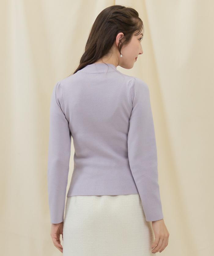 セール 30%OFF】パールビジューハイネックニットプルオーバー