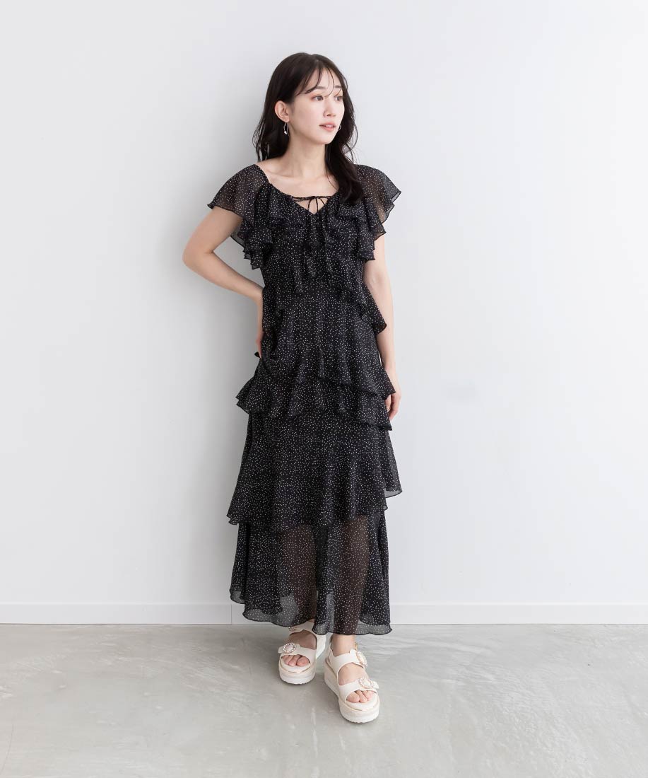 RANDA ランダ ビジュー×キルティング スポーツサンダル ブラック 黒 ランダ RANDA ☆ ビジュー×キルティング スポーツサンダル