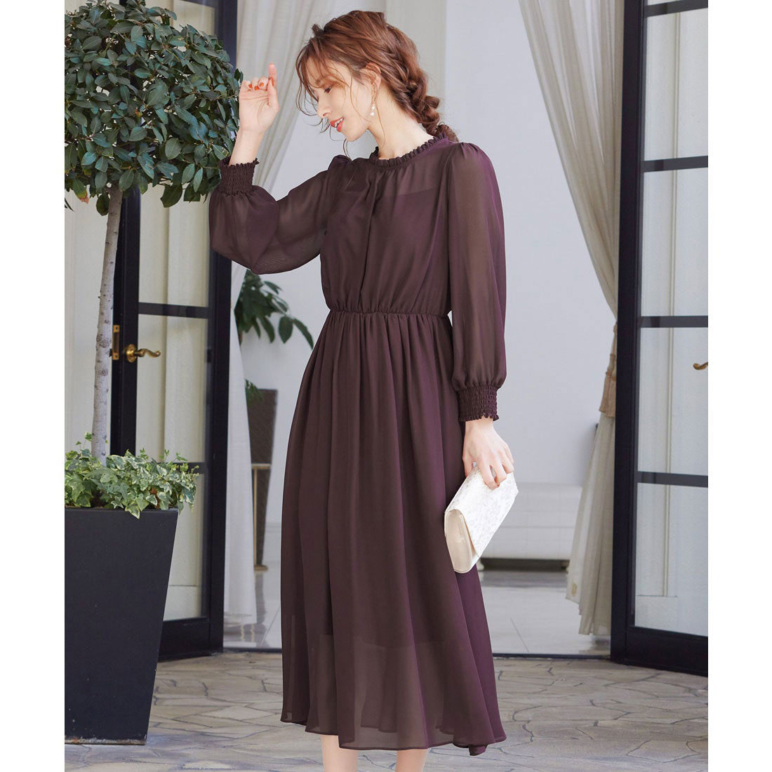 ファッションレター Fashion Letter スタンドカラーシアードレス