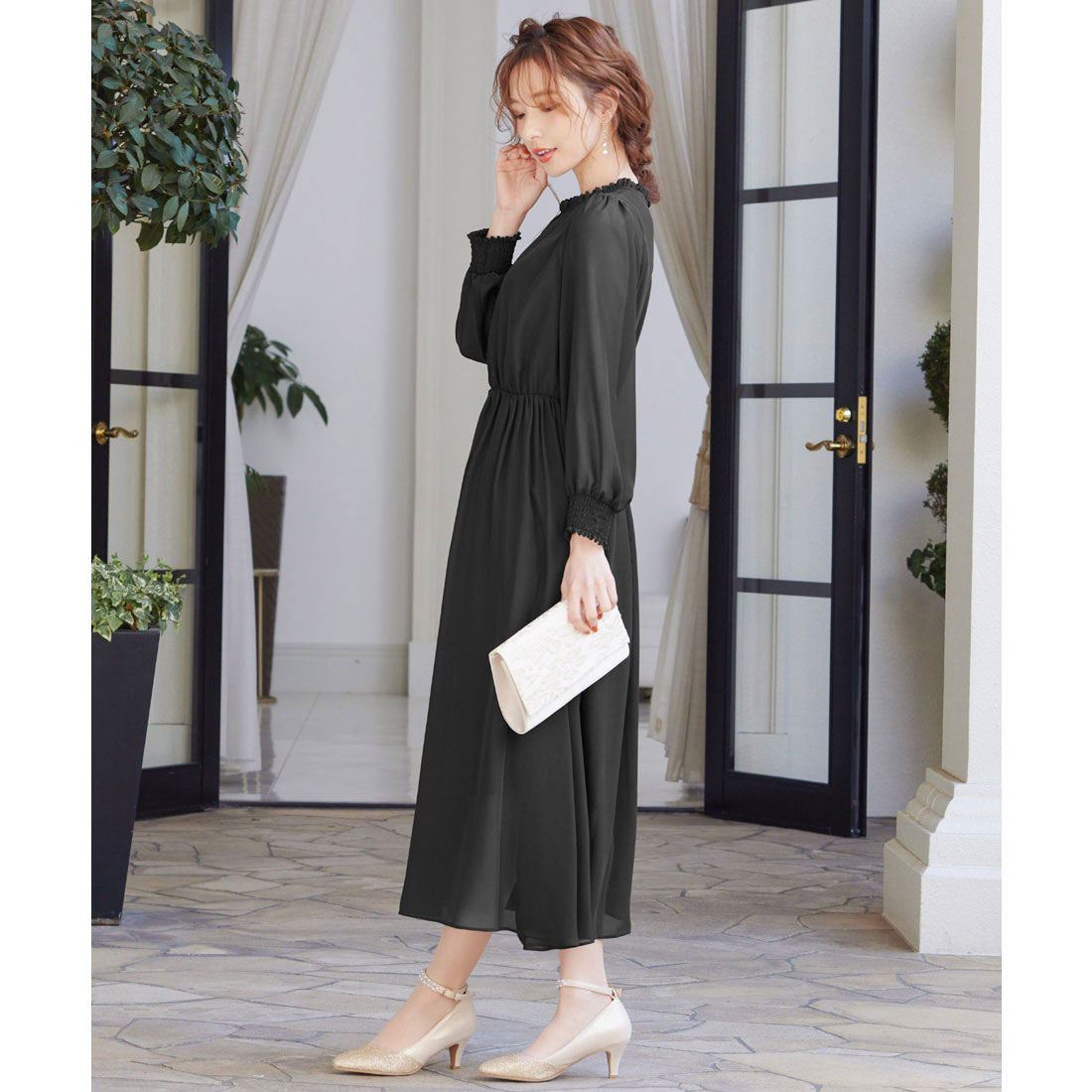 ファッションレター Fashion Letter スタンドカラーシアードレス