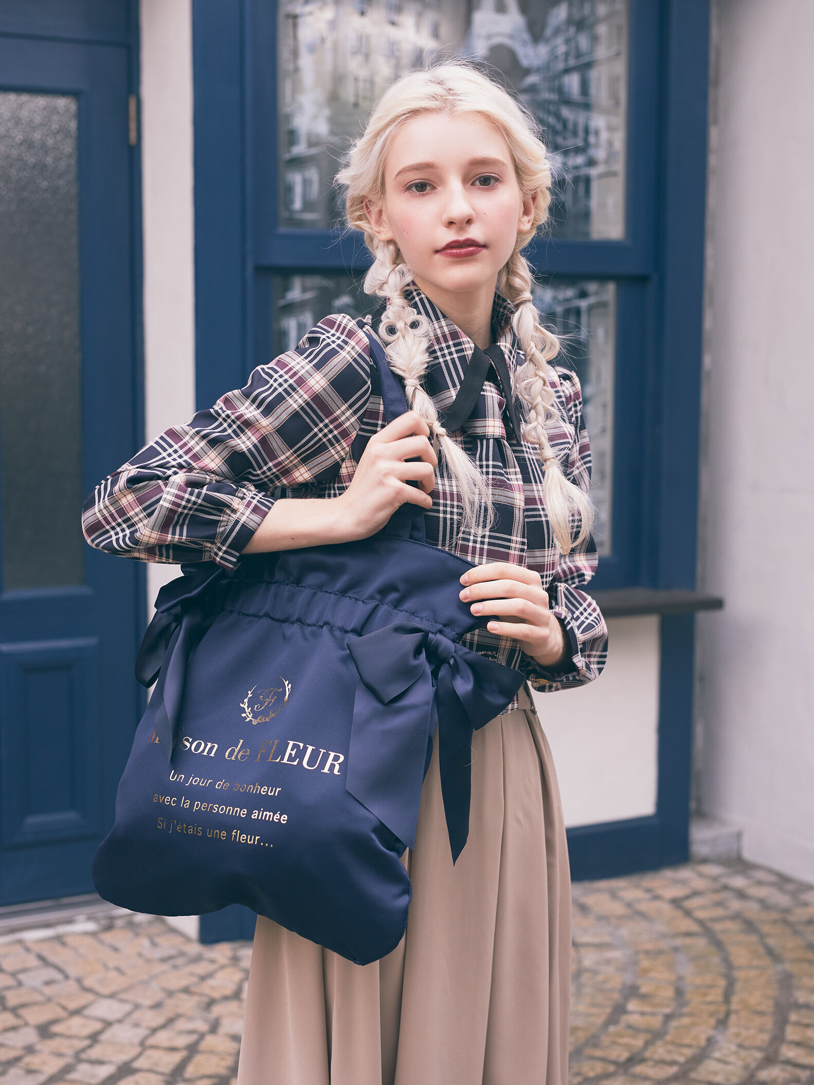 メゾン ド フルール Maison de FLEUR ダブルリボンギャザー