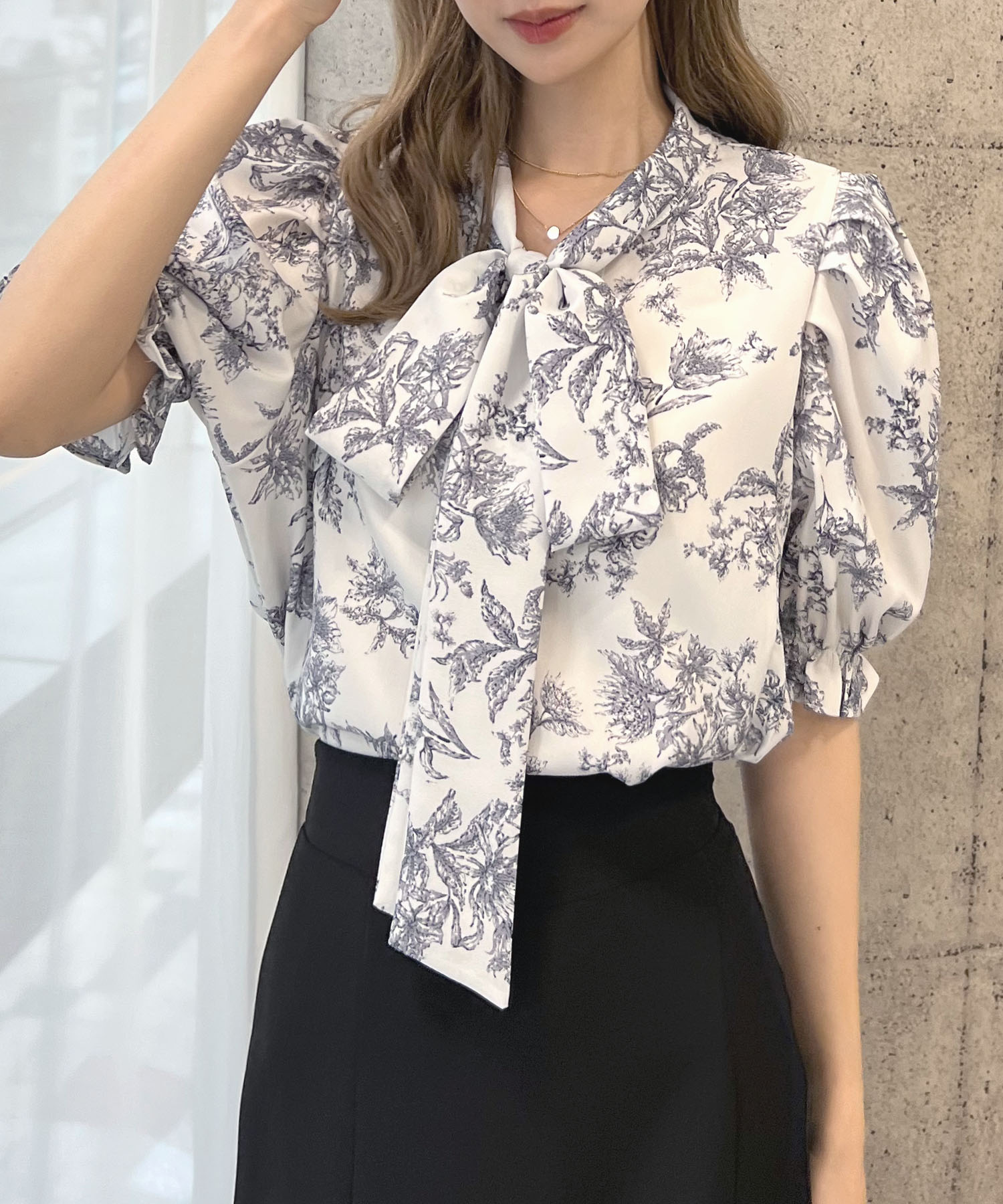 【タグ付き新品】ジェラートピケ　【SPRING】フリルブラウス SPRING】フリルブラウス(カットソー・Tシャツ)｜ルームウェア