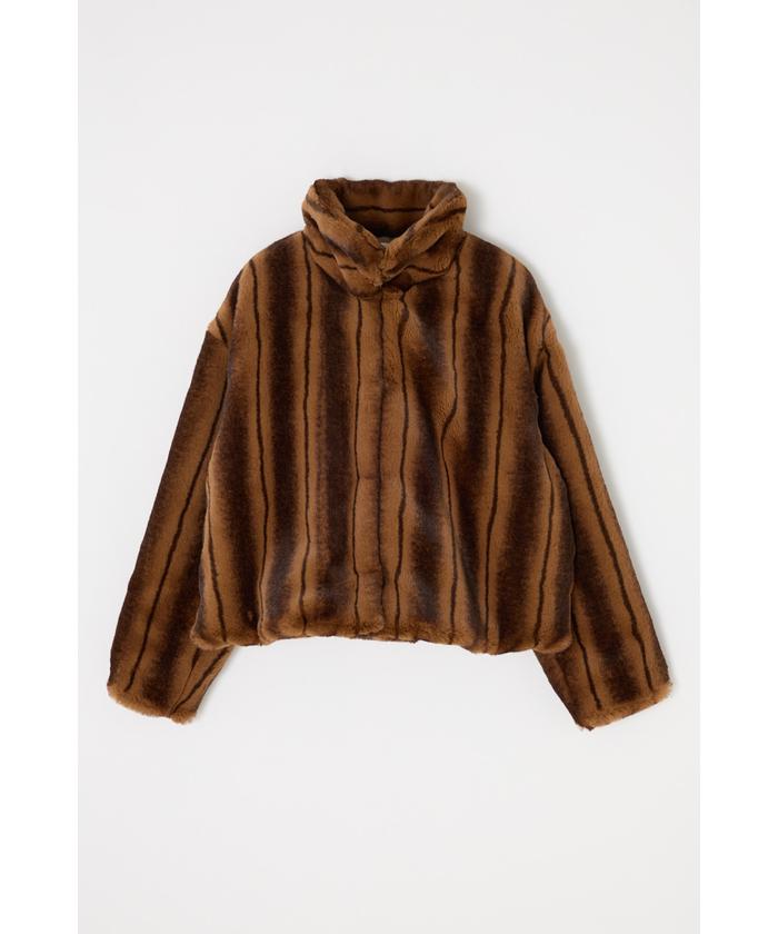 MOUSSY FAUX FUR スタンドカラージャケット ブラウン FAUX FUR スタンドカラージャケット(507549272) | マウジー