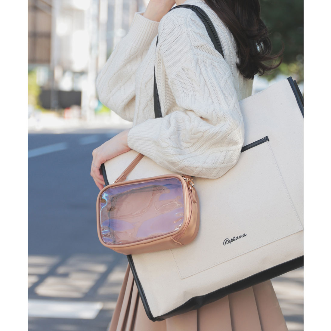 ヘアーバートーキョー限定！！黒 合成皮革 ポーチ 2点セット