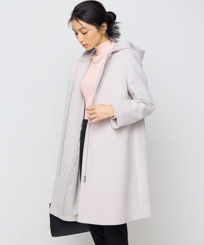 セール 30%OFF】【WEB限定】ウールモッサ フーデットロング