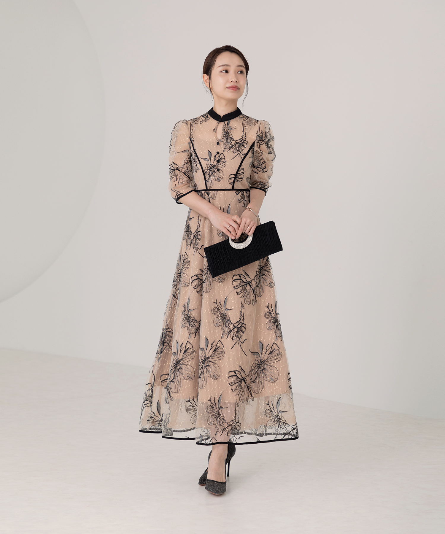 セール 10%OFF】レジャ Leja 配色パピングプチハイネック花柄