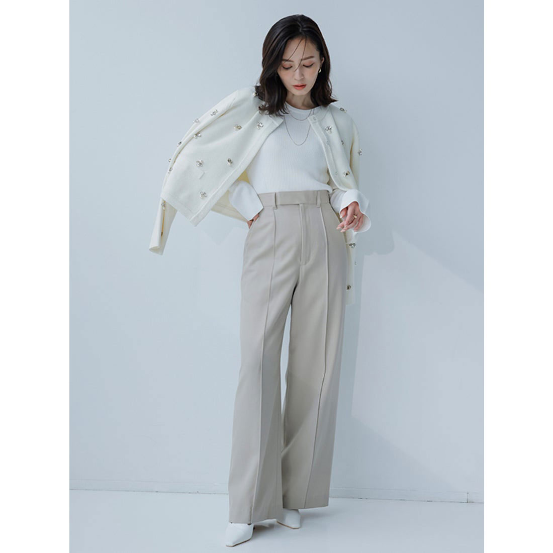 セール 40%OFF】アニュアンス anuans ピンタックストレート