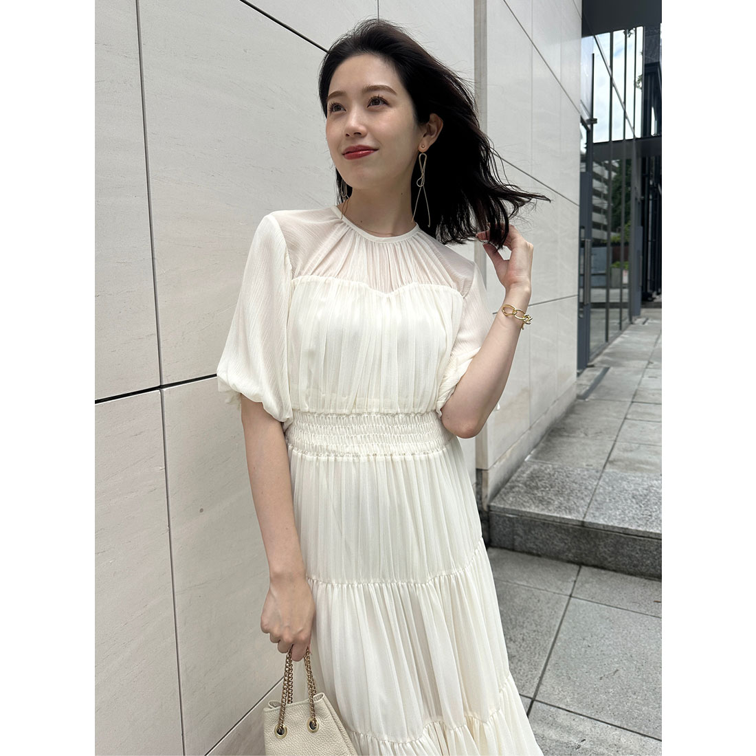 セール 50%OFF】アニュアンス anuans シフォンギャザー