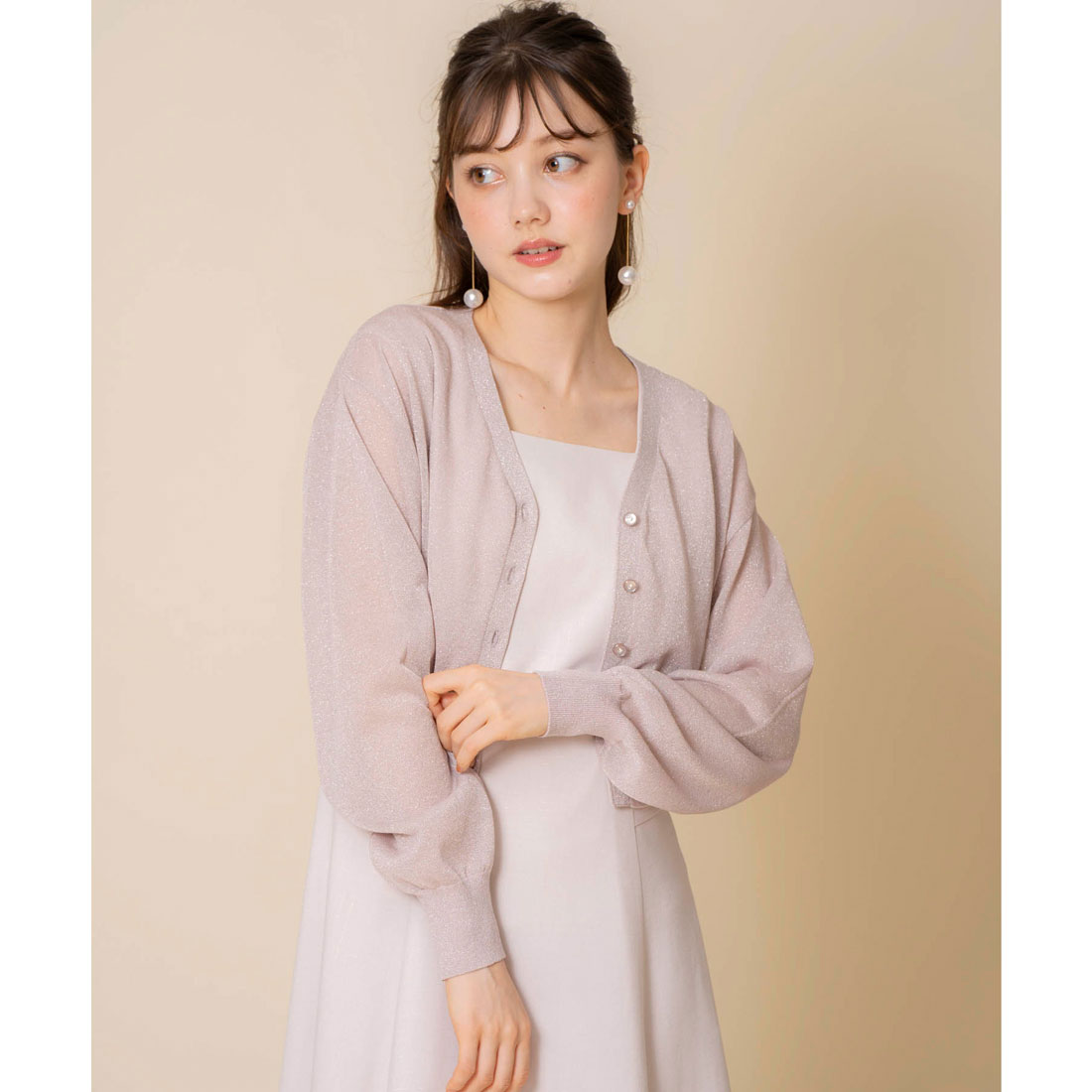 Noela - 【美品】noela キラキララメＶカーデ オフホワイト ノエラ Noela キラキララメVカーデ （オフホワイト