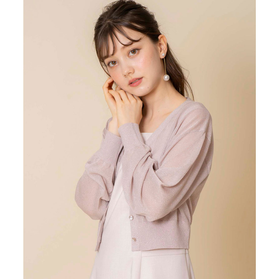 Noela - 【美品】noela キラキララメＶカーデ オフホワイト ノエラ Noela キラキララメVカーデ （オフホワイト